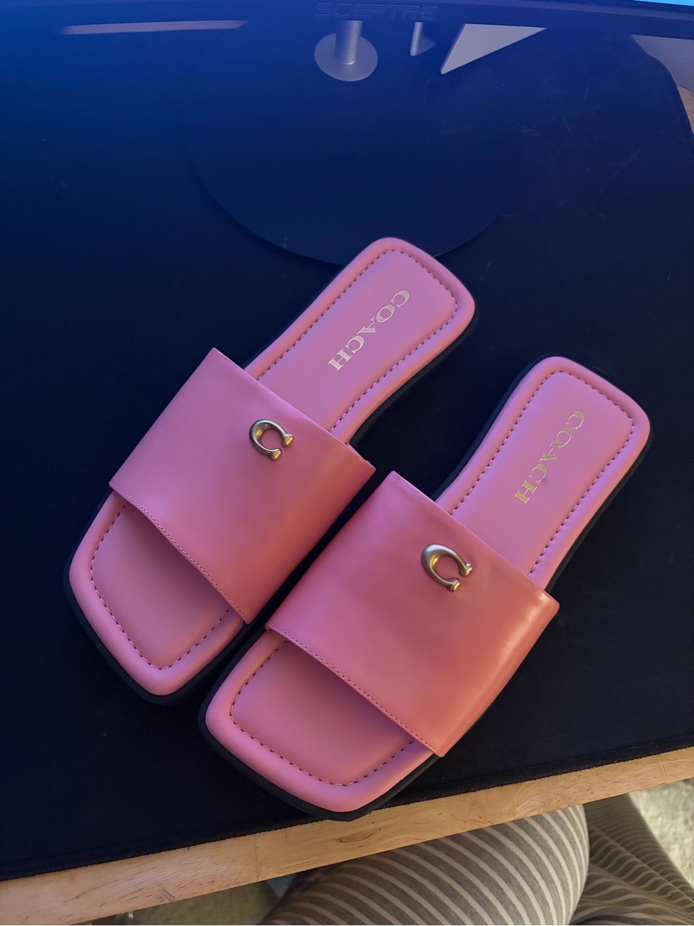 Coach Pink Slide Sandals